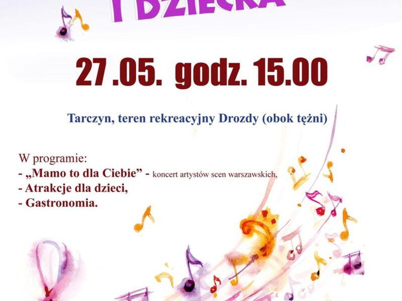 Plakat promujący Dzień Matki, Taty i Dziecka