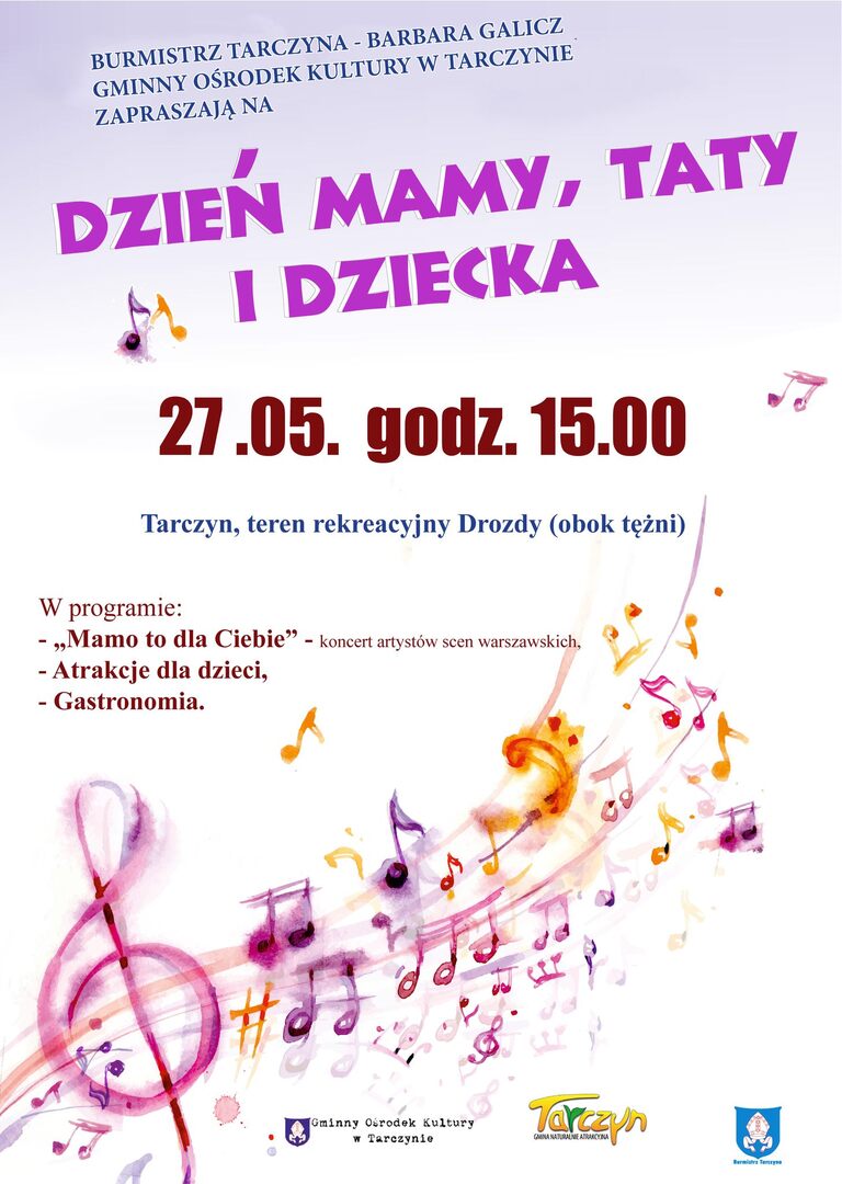 Plakat promujący Dzień Matki, Taty i Dziecka
