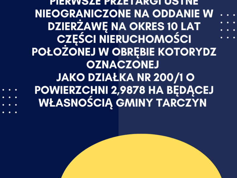 Przetarg Kotorydz dzierżawa