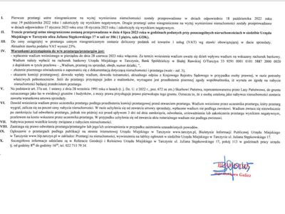 Trzecie  przetargi ustne nieograniczone na sprzedaż nieruchomości niezabudowanych stanowiących własność Gminy Tarczyn
