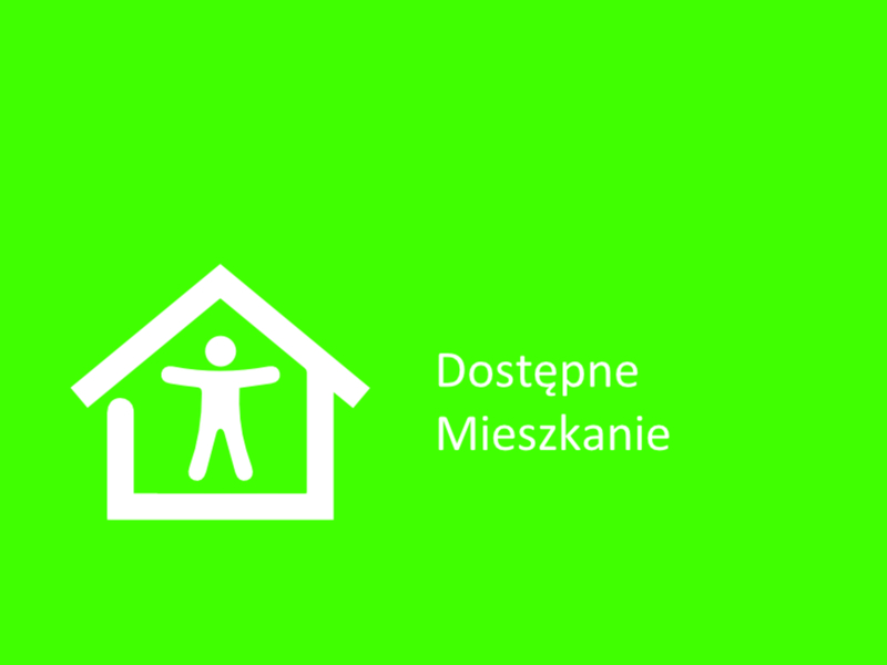 Zielony baner z napisem Dostępne Mieszkanie