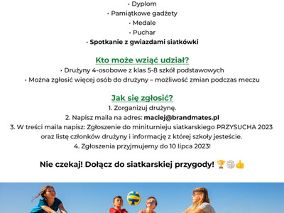 Plakat zapraszający do udziału w turnieju