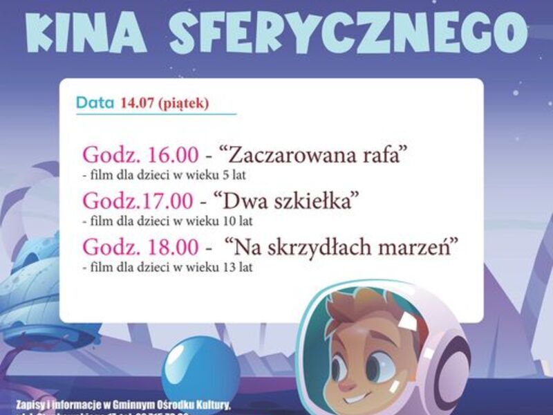 Plakat promujący seanse w Kinie Sferycznym