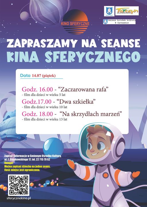 Plakat promujący seanse w Kinie Sferycznym
