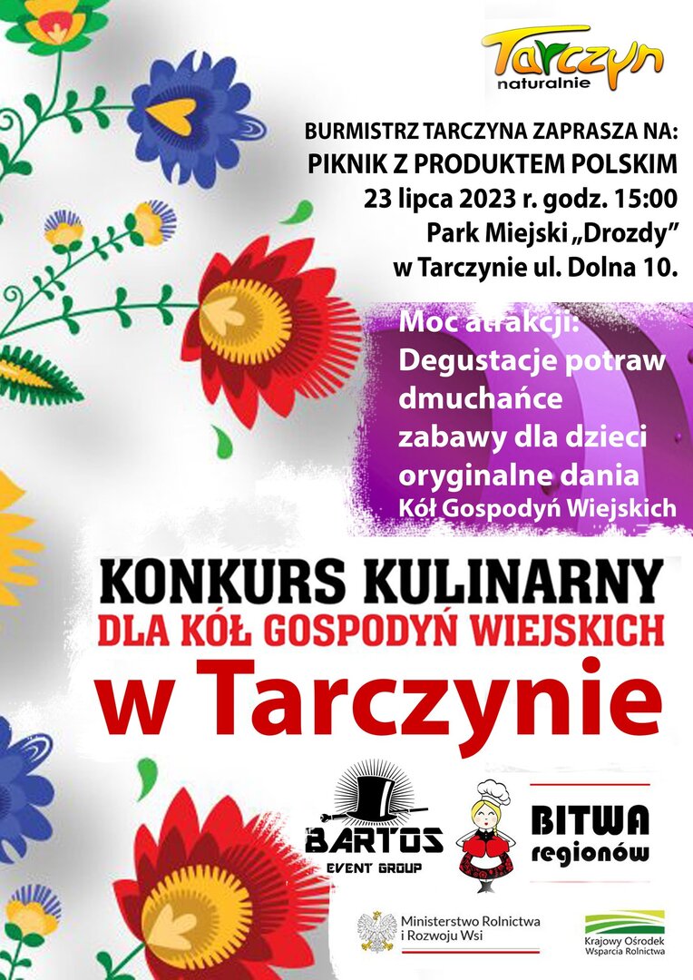 Plakat promujący piknik z produktem polskim
