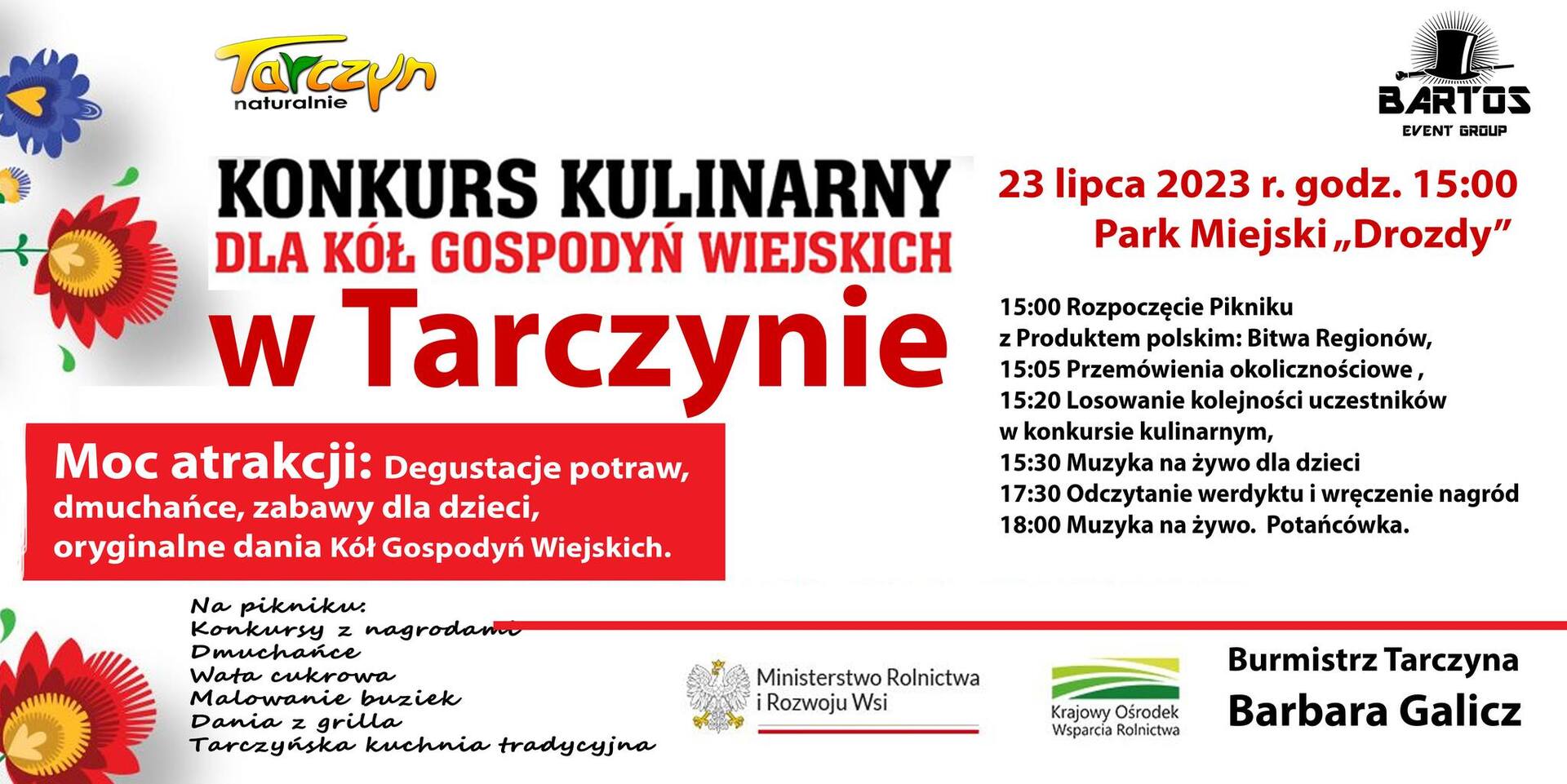 Plakat reklamujący piknik z produktem polskim