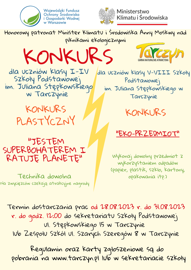 Plakat reklamujący konkurs ekologiczny