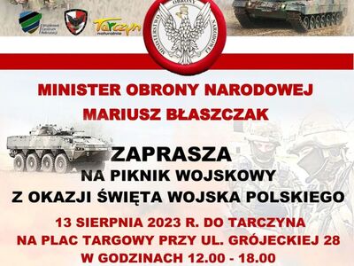 Zdjęcie przedstawia zaproszenie na piknik wojskowy