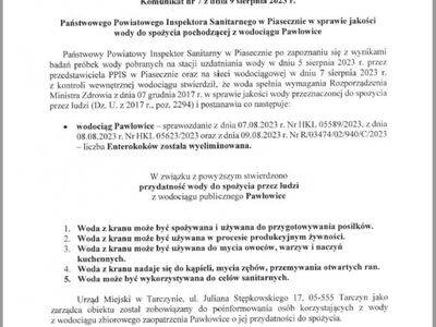 komunikat sanepidu