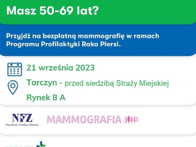 zaproszenie na badanie mammograficzne