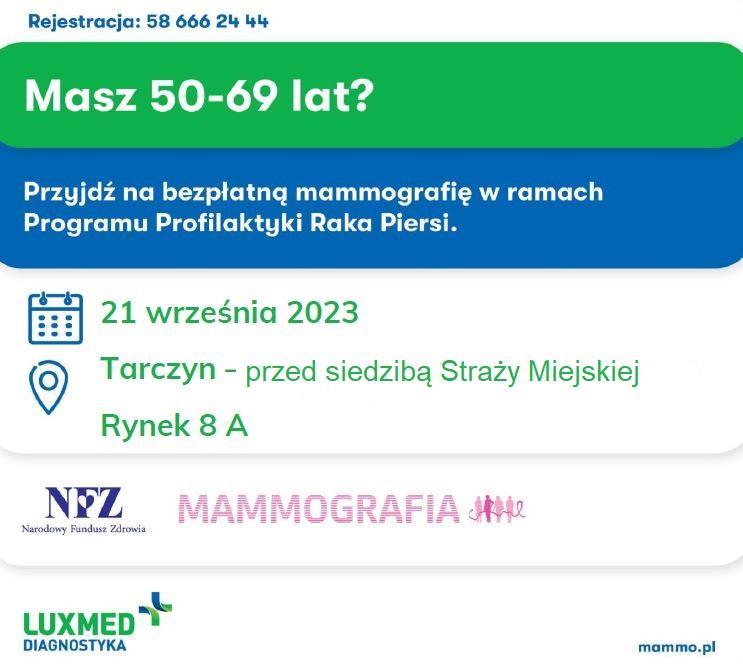 zaproszenie na badanie mammograficzne