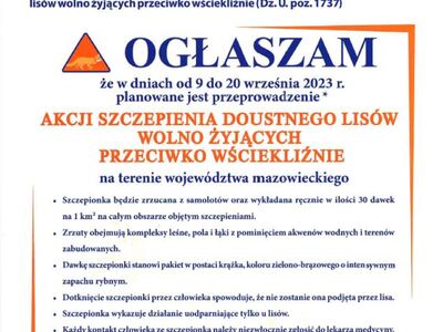 komunikat - szczepienie lisów