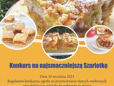 plakat promujący konkurs na najsmaczniejszą szarlotkę