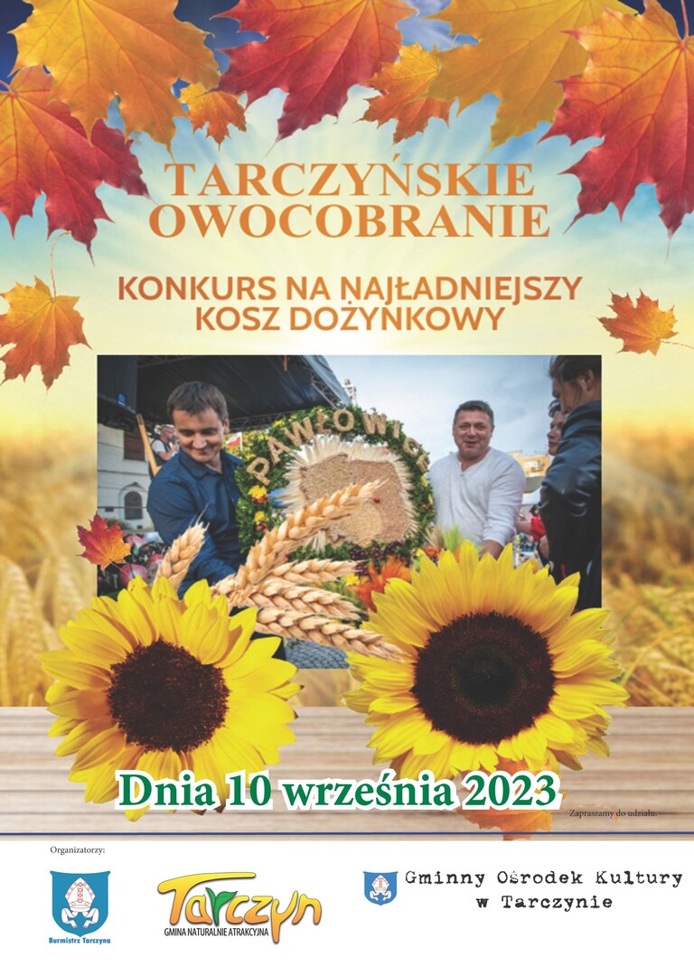 plakat promujący konkurs na najpiękniejszy kosz dożynkowy