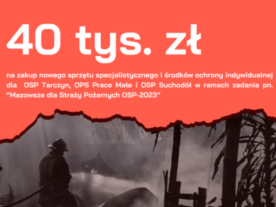 Baner informujący o dofinansowaniu dla OSP