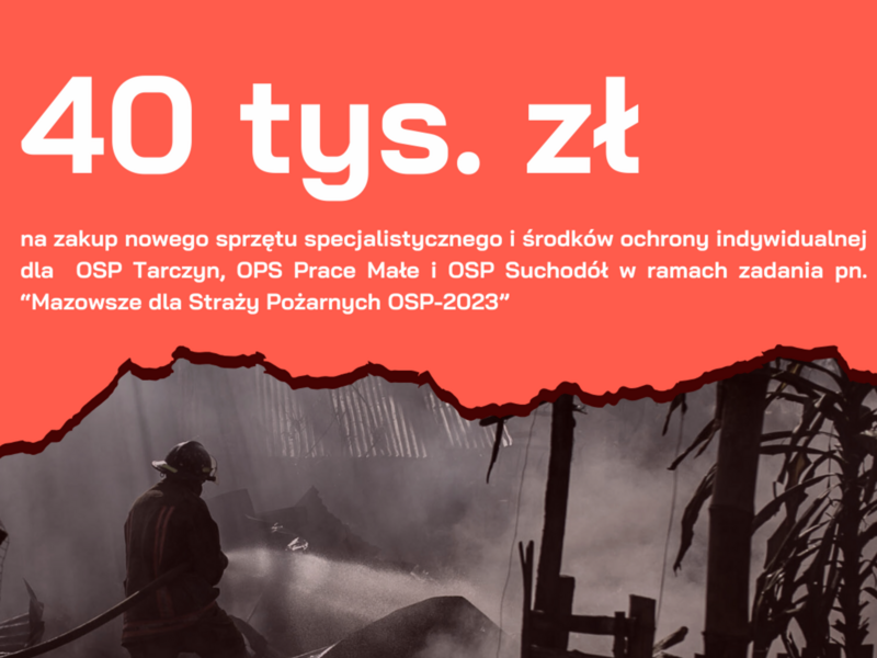 Baner informujący o dofinansowaniu dla OSP