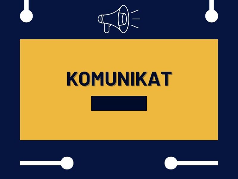Baner zawierający słowo komunikat