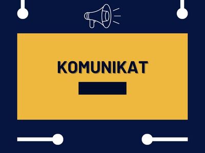 Baner zawierający słowo komunikat