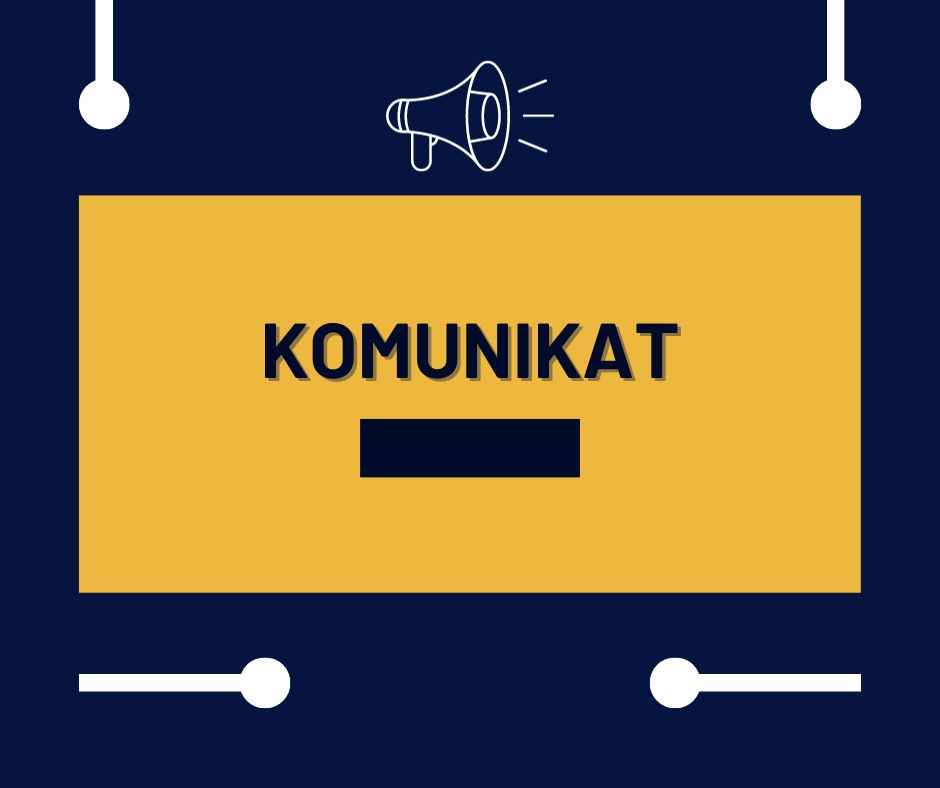 Baner zawierający słowo komunikat