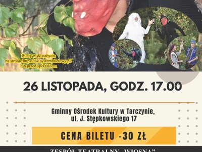 Plakat promujący przedstawianie teatru Wiosna