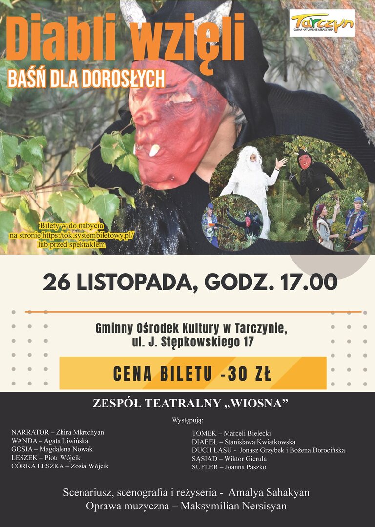 Plakat promujący przedstawianie teatru Wiosna