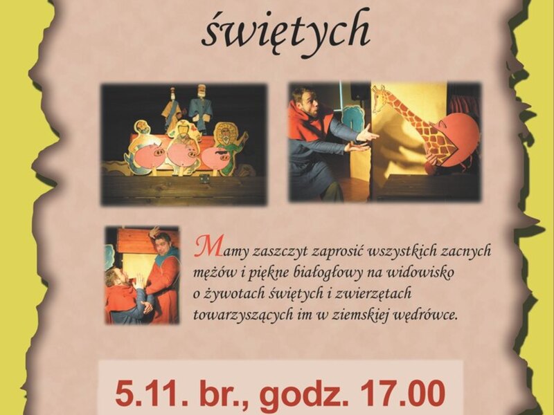 Plakat zapraszający na przedstawienie Arka Wszystkich Świętych