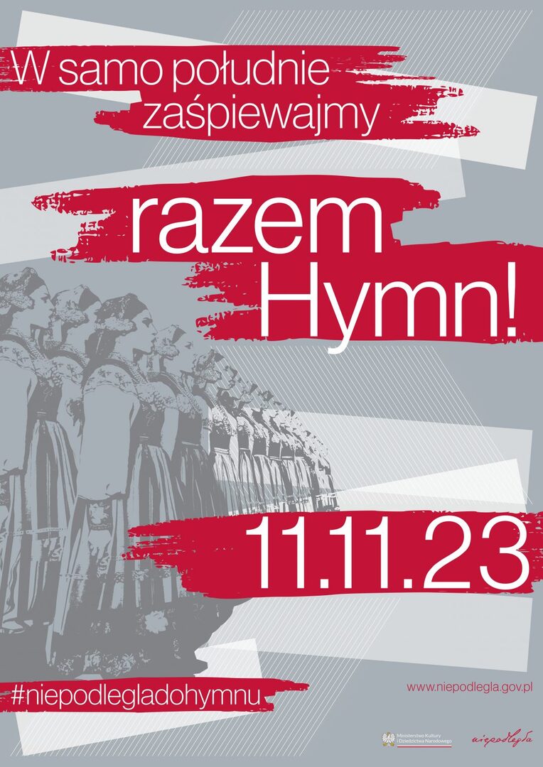 Plakat promujący akcję Niepodległa do hymnu