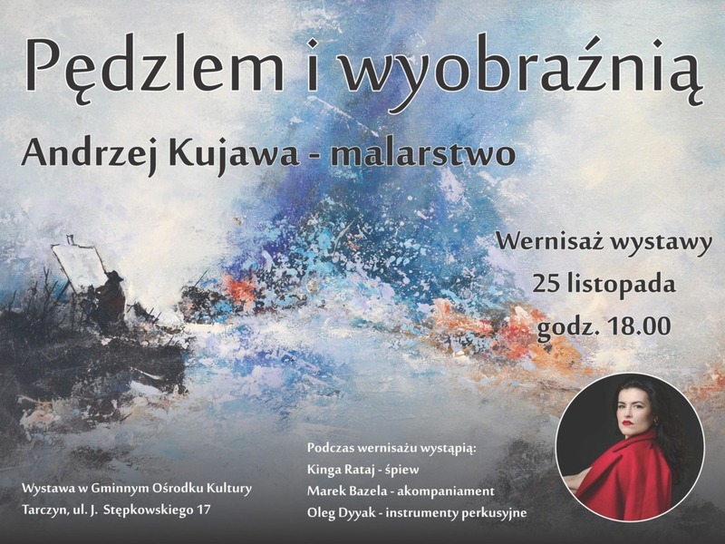 Plakat reklamujący wernisaż