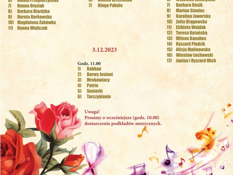 Baner promujący festiwal Jesienne Róże