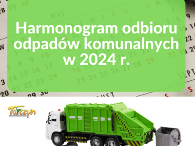 Harmonogram odbioru odpadów komunalnych w 2024