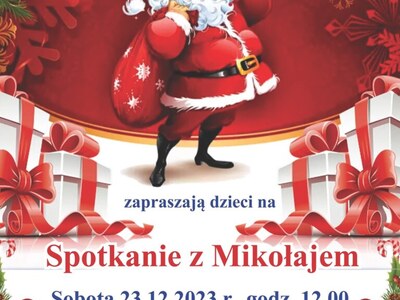Zdjęcie przedstawia mikołaja z workiem prezentów