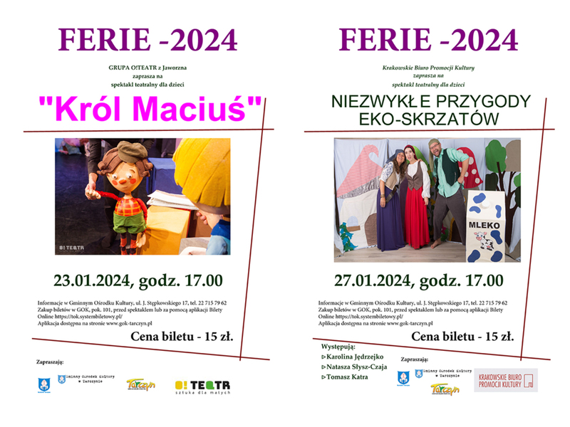 Plakat promujący ferie zimowe