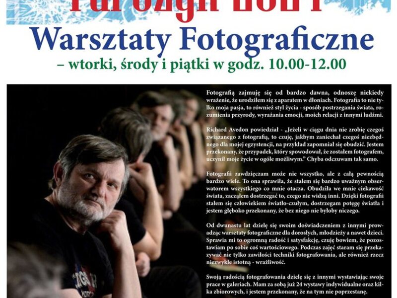 Baner promujący warsztaty fotograficzne