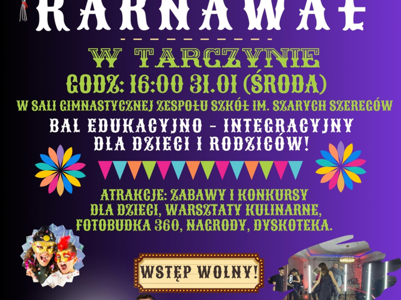 Bal Karnawałowy zaproszenie