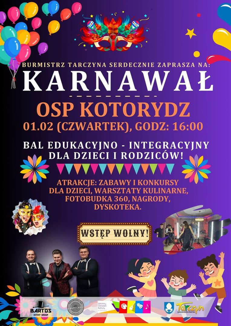 Plakat reklamujący bal karnawałowy w Kotorydzu