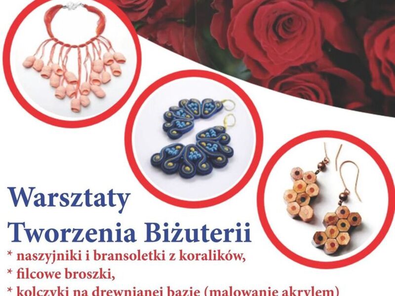 Plakat promujący warsztaty z biżuterii