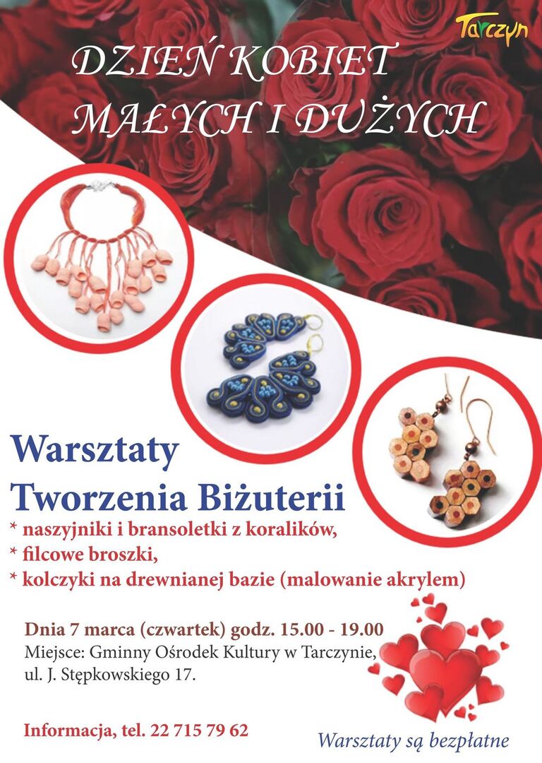 Plakat promujący warsztaty z biżuterii