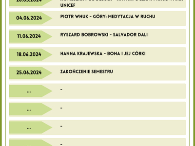 Lista zajęć UTW