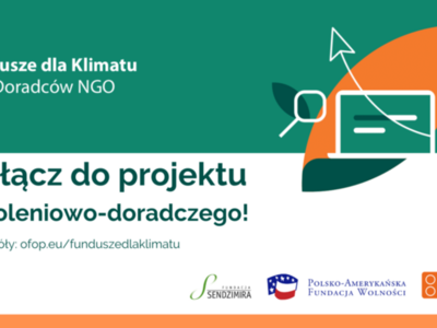 Baner promujący projekt Fundusze dla klimatu