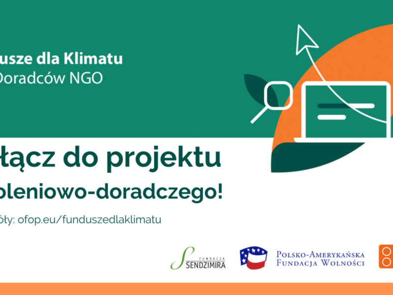 Baner promujący projekt Fundusze dla klimatu