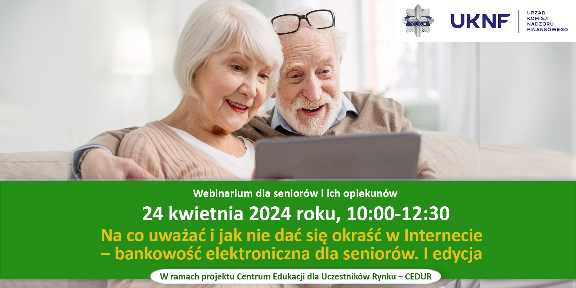 Baner webinarium dla seniorów