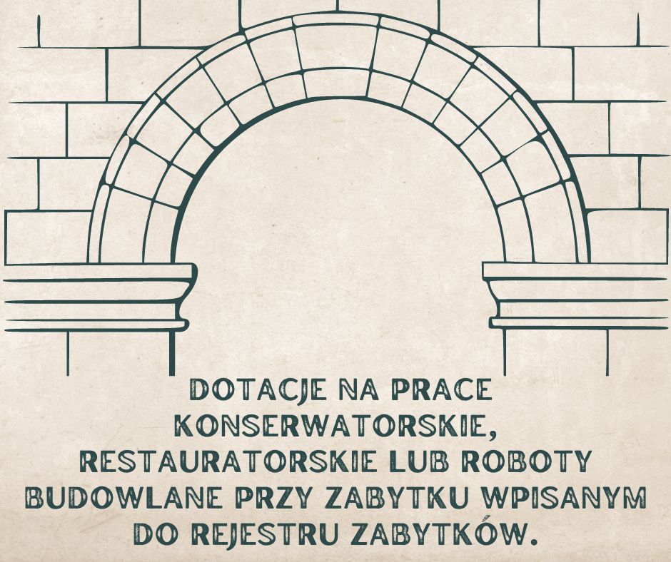 Baner przedstawia szkic murowanego łuku 