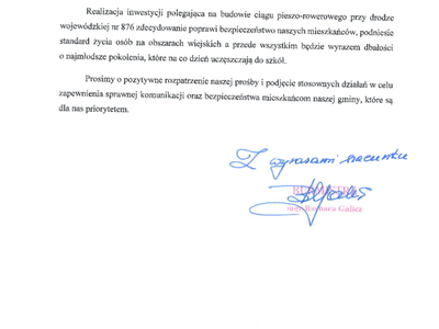 Pismo do Samorządu Województwa