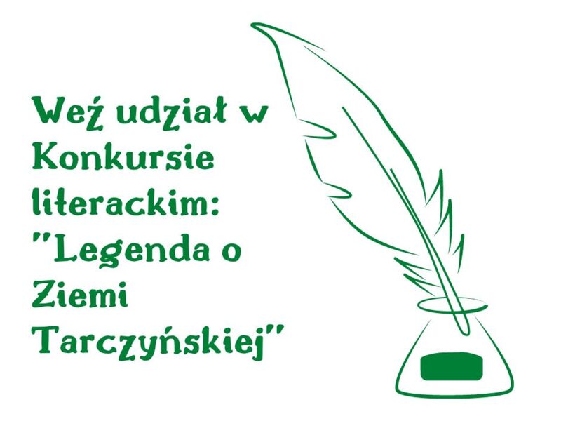 Zdjęcie przedstawia zielone pióro i kałamarz na białym tle
