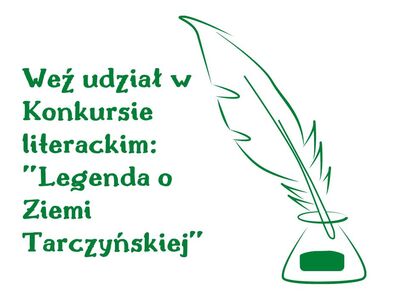 Zdjęcie przedstawia zielone pióro i kałamarz na białym tle