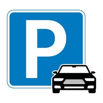 Baner zawiera znak parking