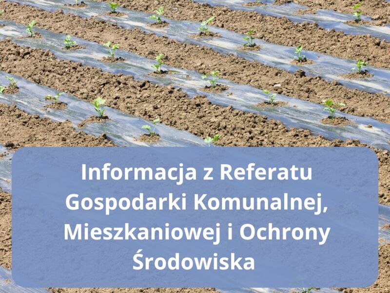 Baner przedstawia uprawę rolną przykrytą folią