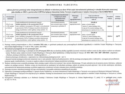 Ogłoszenie o pierwszych przetargach nieograniczonych 