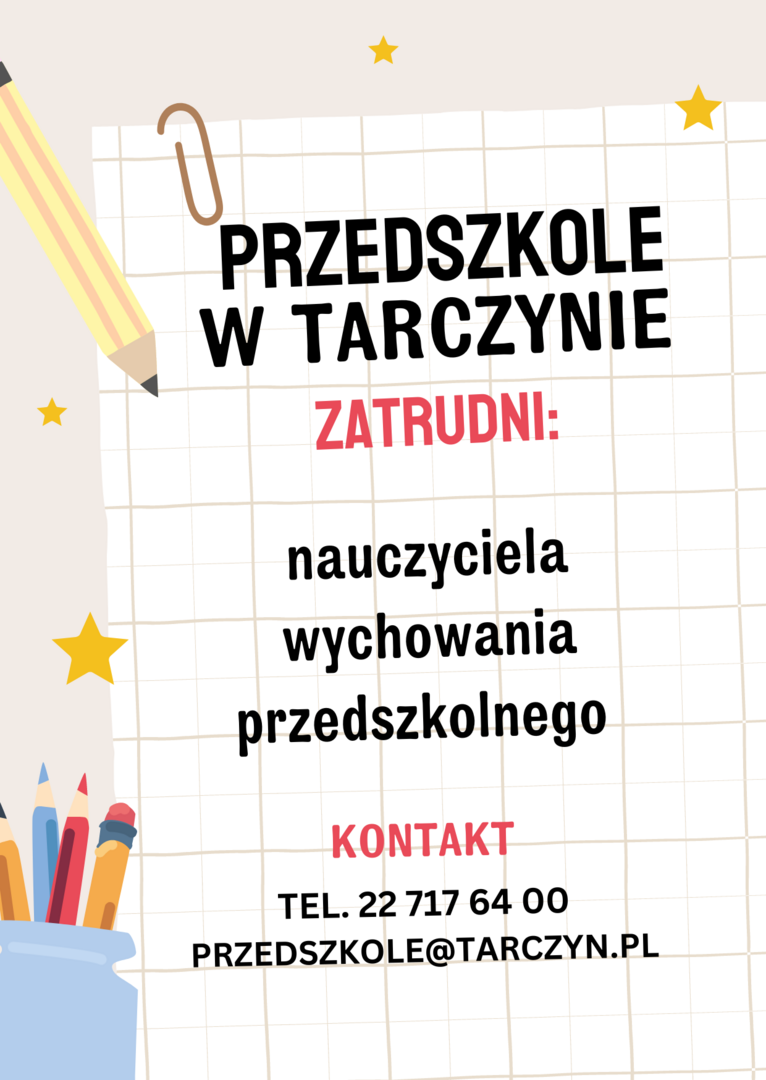 Przedszkole poszukuje nauczyciela