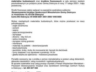 Zbiórka dla Gminy Dobrzyca